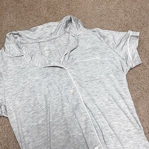 Gray silk pajama top